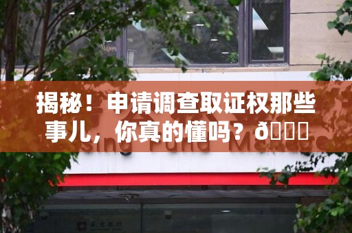 将乐揭秘！申请调查取证权那些事儿，你真的懂吗？😎